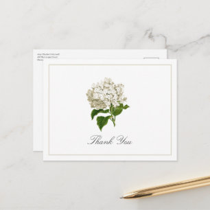 Weiße Hortensienblüten Traditionelle Dankeschön-Ka Postkarte