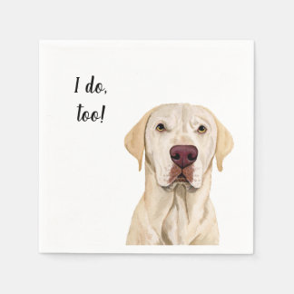 Weiße Hund benutzerdefinierte Cocktailserviette Serviette