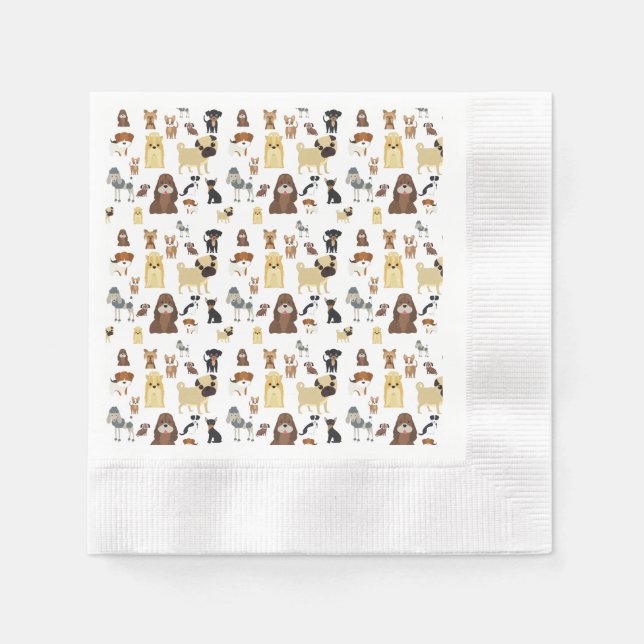 Weiße Hunde Serviette (Vorderseite)