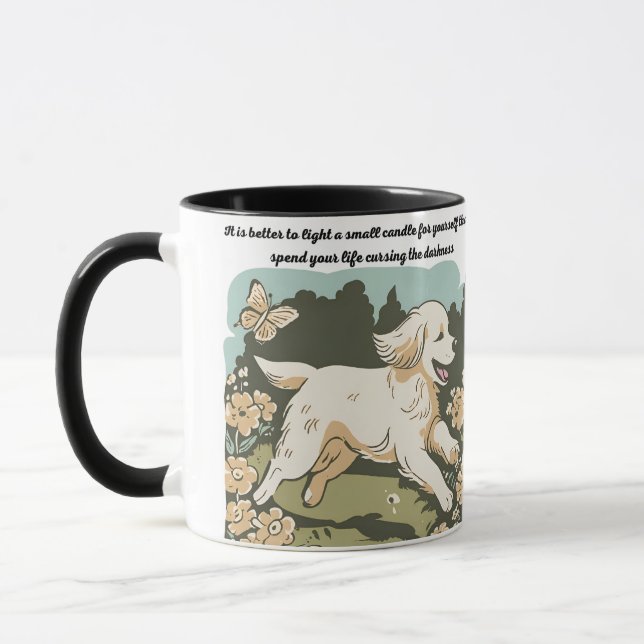 Weiße Hunde Tasse (Links)