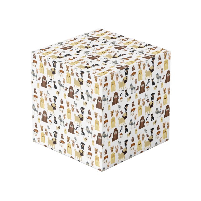 Weiße Hunde Würfel (Vorderseite Schrägansicht)