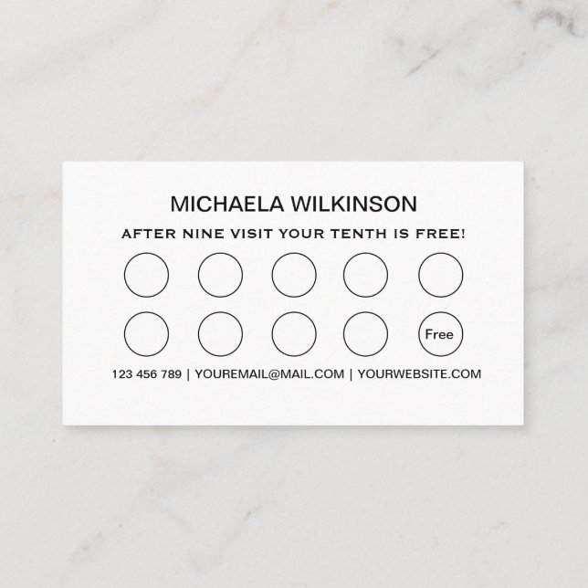 Weiße Hundekuh auf schwarzem Pet Grooming Service Treuekarte (Rückseite)