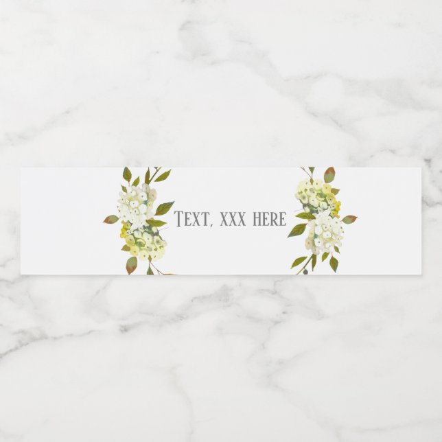 Weiße Hydrangea-Blume (Einzelnes Label)