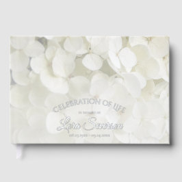 Weiße Hydrangea-Blumenfeier Gästebuch