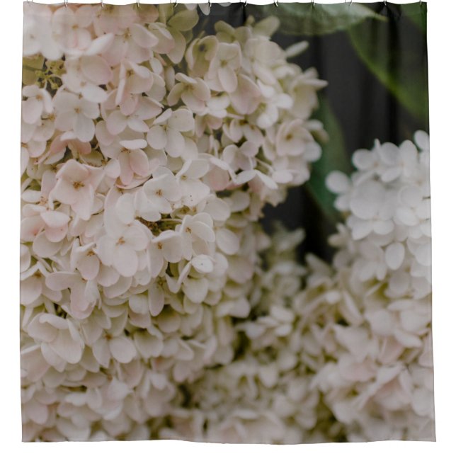 WEISSE HYDRANGEE IM BLOOM DUSCHVORHANG (Vorderseite)