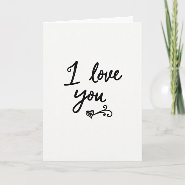 Weiße Ich liebe dich Karte (Vorderseite)