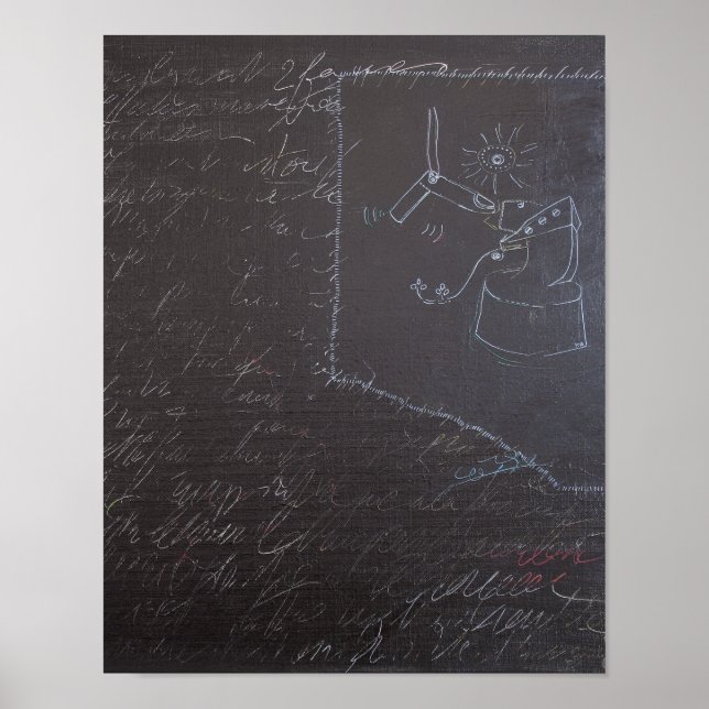 Weiße Ideen und Blackboards 1 Poster (Vorne)