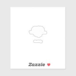 Weiße Ikone mit minimalistischer Linienkunst mit G Aufkleber