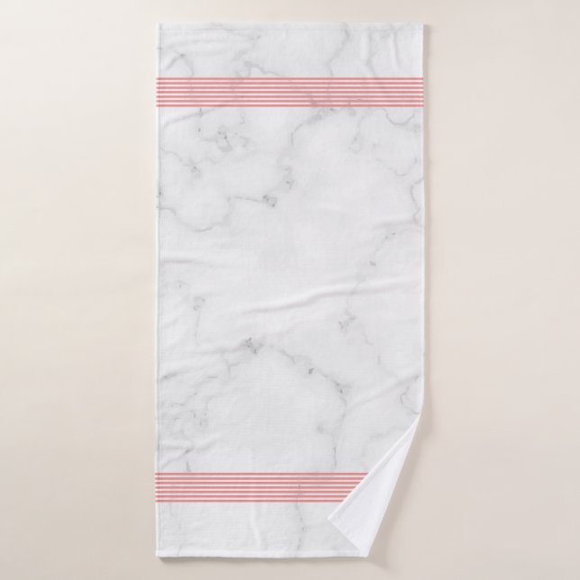 Weiße Imitat Marmor rosa Streifen Badewanne Handtu Badehandtuch (Badehandtuch)
