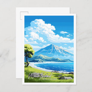 Weiße Insel Neuseeland Vintage Reise Postkarte