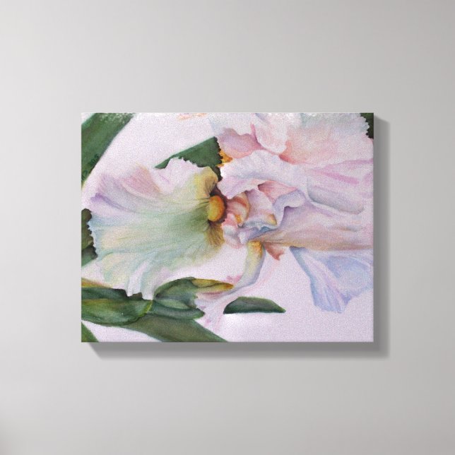 WEISSE IRIS-BLUME WRAPPIERT LEINWANDDRUCK (Vorderseite)