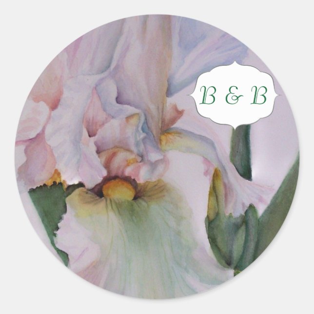 WEISSE IRIS WATERCOLOR BLUME STICKER (Vorderseite)