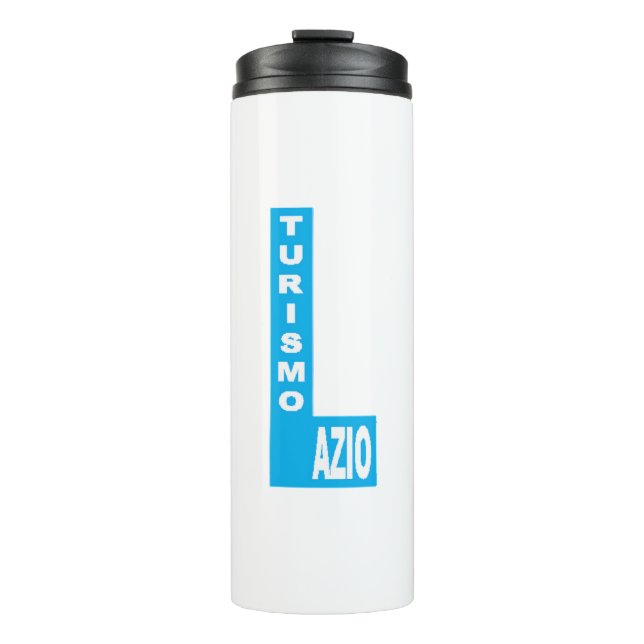 Weiße isotherme Flasche DESIGN LAZIO TURISMO (Vorderseite)