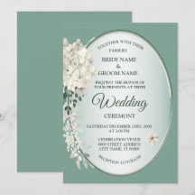 Weiße Jasmin-Blumen-Grün-Geometrische Hochzeit