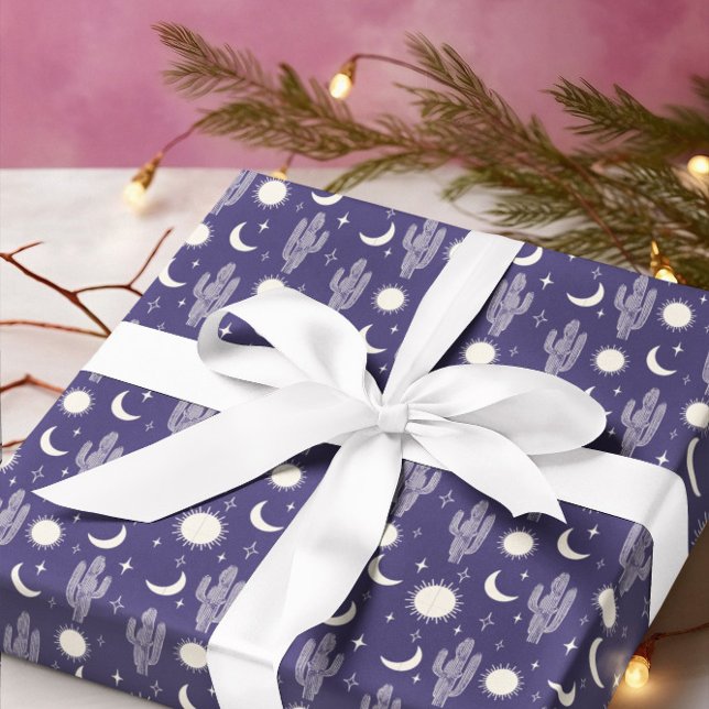 Weiße Kaktusmuster Geschenkpapier (Von Creator hochgeladen)