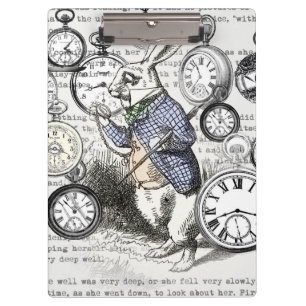 Weiße Kaninchen-Alice im Wunderland Klemmbrett