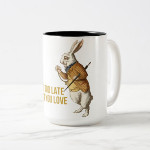 Weiße Kaninchen-Alice im Wunderland Zweifarbige Tasse
