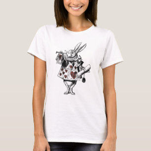 Weiße Kaninchen der Herzen - Alice im Wunderland T-Shirt
