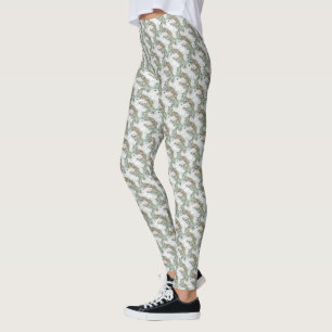 Weiße Kaninchen-Leggings erblassen es-grün Leggings