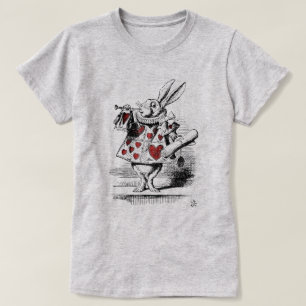 Weiße Kaninchen Rotes Herz Alice im Wunderland Vin T-Shirt