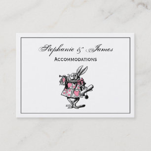 Weiße Kaninchen-Trompeter Alice Adv Wonderland Pin Visitenkarte