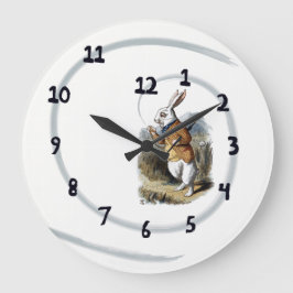 Weiße Kaninchen-Wanduhr Große Wanduhr
