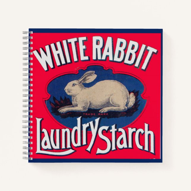 Weiße Kaninchen-Wäscheständer Notizbuch (Vorderseite)
