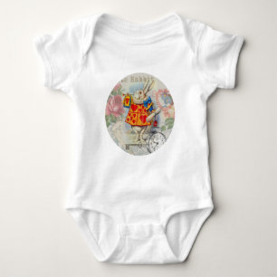 Weiße Kaninchenherzen Alice Klassiker Baby Strampler