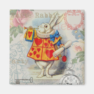 Weiße Kaninchenherzen Alice Klassiker Magnet