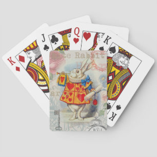 Weiße Kaninchenherzen Alice Klassiker Spielkarten