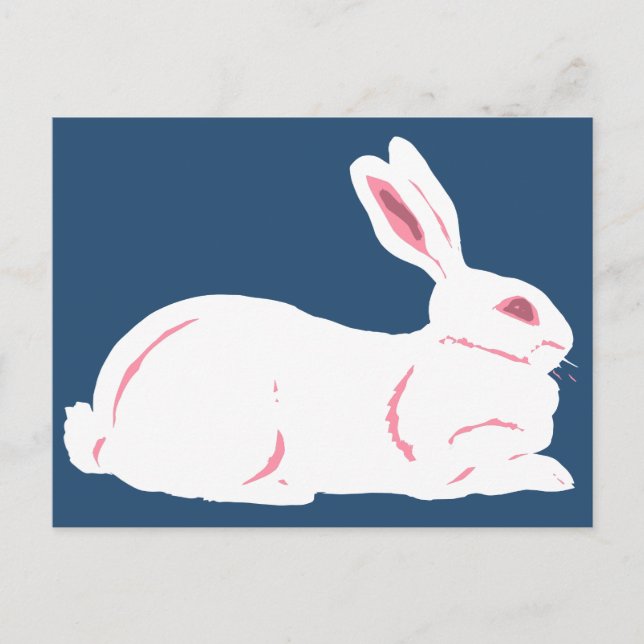 Weiße Kaninchenpostkarte Postkarte (Vorderseite)