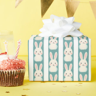 Weiße Kaninchenstreifen Geschenkpapier