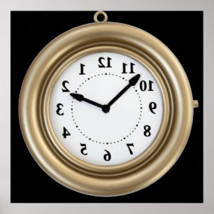 Weiße Kaninchenuhr Poster