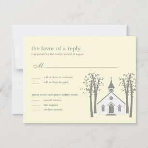 Weiße Kapelle Hochzeit RSVP / Antwortkarte