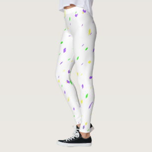 Weiße Karnevalconfetti-Leggings Leggings