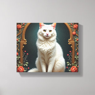 Weiße Katze 5D Diamant-Malerei-Set Leinwanddruck