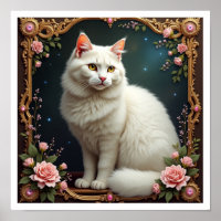 Weiße Katze 5D Diamant-Malerei-Set