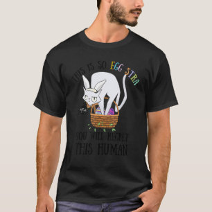 Weiße Katze Bunny Bereut diesen menschlichen Oster T-Shirt