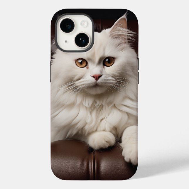 Weiße Katze Case-Mate iPhone 14 Hülle (Rückseite)