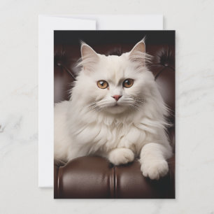 Weiße Katze Dankeskarte