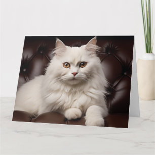 Weiße Katze Dankeskarte