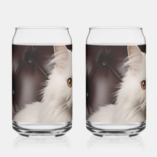 Weiße Katze Dosenglas