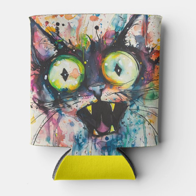 Weiße Katze Dosenkühler (Vorderseite)