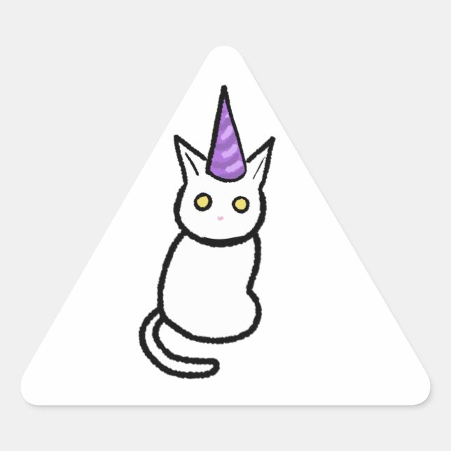 Weiße Katze Feier Aufkleber (Vorderseite)
