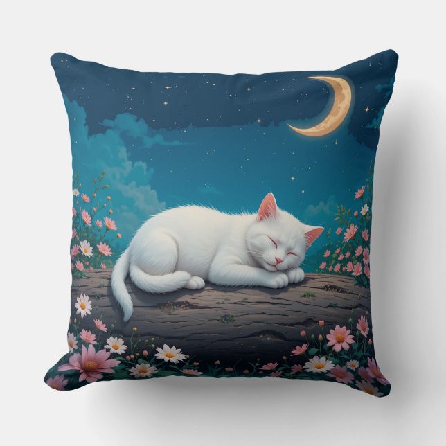 Weiße Katze - friedliche Schlachtung Kissen (Vorderseite)