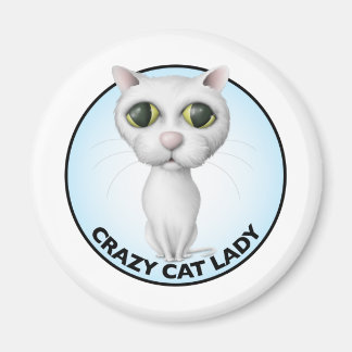 Weiße Katze - Ich Liebe meine Großkatze Magnet