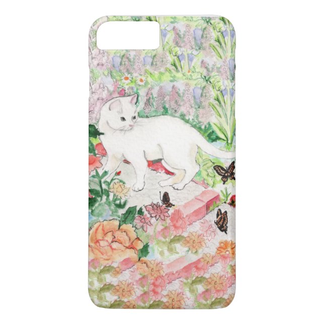 Weiße Katze im iPhone-Case im Garten Case-Mate iPhone Hülle (Rückseite)