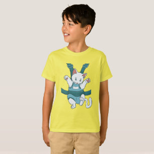 Weiße Katze in Babytrage T-Shirt