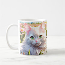 Weiße Katze in Blume AI Art