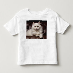 Weiße Katze Kleinkind T-shirt
